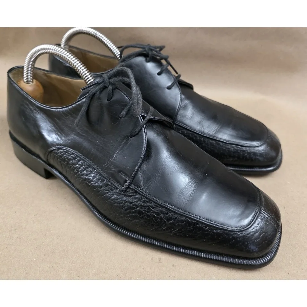 Moreschi ITALY (Sz 9) Lace Up Black Leather Oxfords Dress Shoes Mens